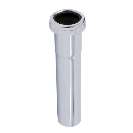 Everflow Slip Joint Extension Tube for Tubular Drain Applications, 17GA Chrome Plated Brass 1-1/2"x12" 52412